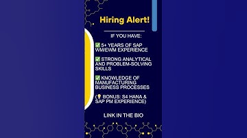 SAP EWM JOB ALERT 🚀 Hiring Alert! 🚀