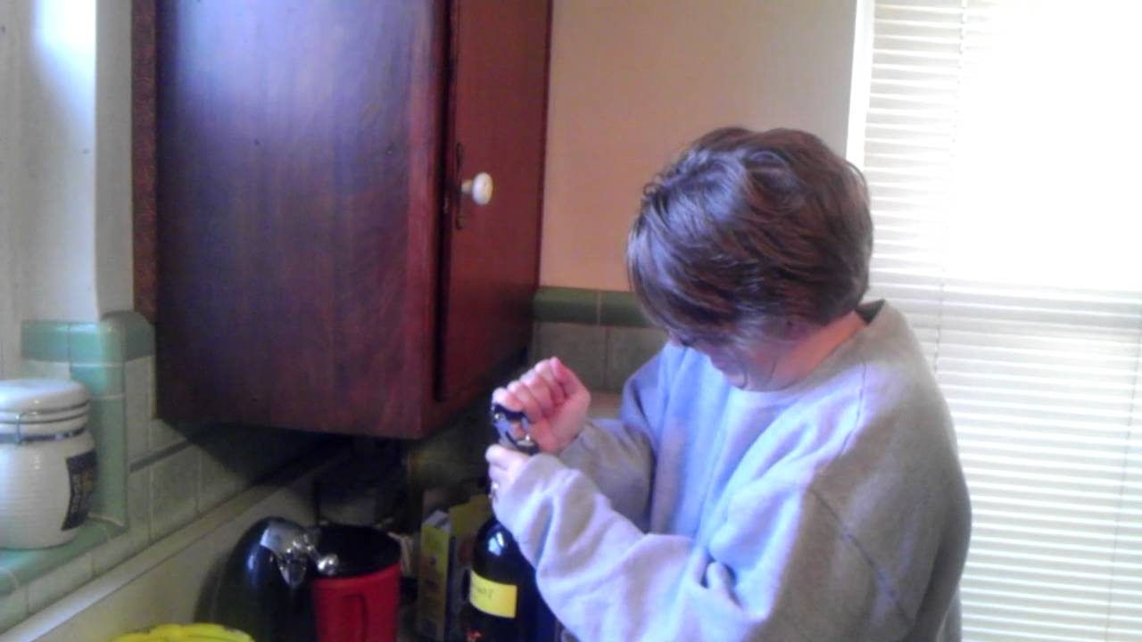 Drunk mom can't open wine bottle to get her fix. - YouTube