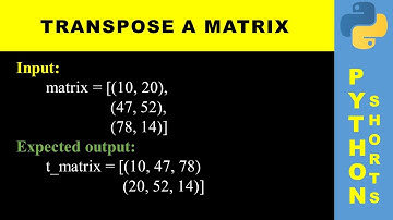 Transpose a matrix | Python shorts