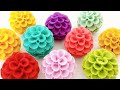 丸くて可愛いボールオーナメントの作り方【フェルトで作る簡単飾り】 | Making Pom-pom Flower Ball Ornament [DIY Felt]