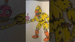 FNAF Coloring Book DAY 32/PAGE 32! NIGHTMARE CHICA Art Drawing #art #drawing #fnaf #coloring #chica