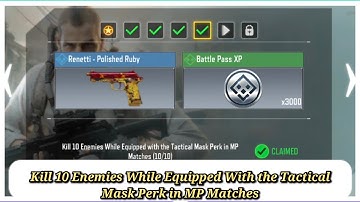 COD Mobile Kill 10 Enemies While Equipped With the Tactical Mask Perk in MP Matches Task Complete