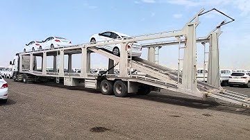 Car carrier off loading