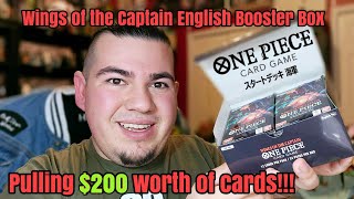 PULLING $200 WORTH OF CARDS!?! | One Piece Card Game English Wings of the Captain Booster Box |
