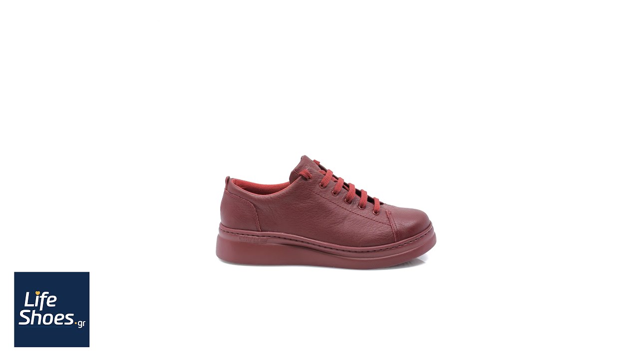 Camper Runner Up Gynaikeia Anatomika Dermatina Sneakers Kokkina