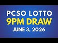 [LIVE] PCSO 9PM Lotto Result Today June 3, 2026 | Complete Draw Results