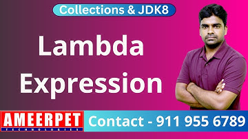 Lambda Expression in Java | Ameerpet Technologies | JDK 8 | By Srinivas