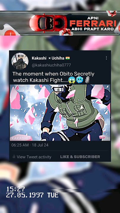 Obito Secretly watch Kakashi Fight...😱