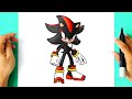 Como DESENHAR o SHADOW do SONIC passo a passo - Como DIBUJAR a SHADOW de SONIC paso a paso