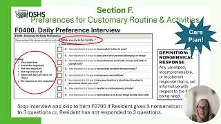 MDS 3.0 Fundamentals: Section F for SNF Providers
