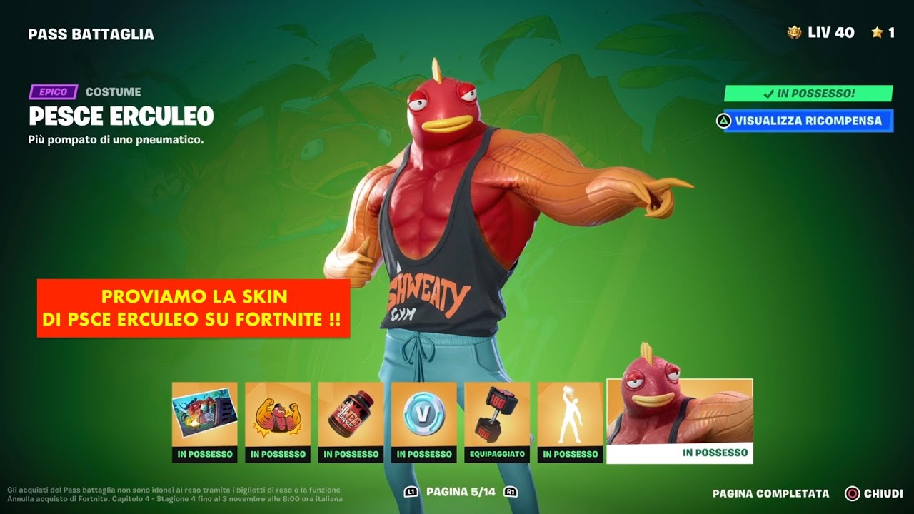 PROVIAMO LA SKIN DI PESCE ERCULEO SU FORTNITE !! - YouTube