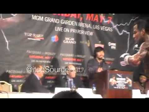 Manny Pacquiao speaks at the Pacquiao-Shane Mosley...