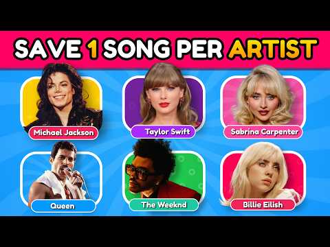 Save One Song Per Artist 🎵 6 Songs Challenge | Music Quiz 2026