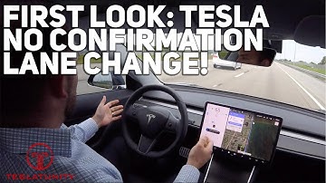 First Look: Tesla No Confirmation Lane Change!