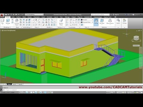 AutoCAD 3D House Modeling Tutorial Beginner Basic - 4