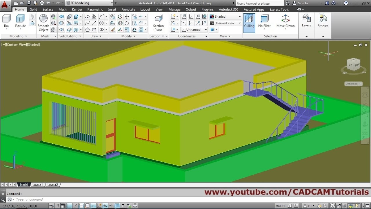  AutoCAD  3D House  Modeling Tutorial  Beginner Basic 4 