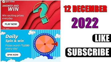 Amazon Quiz Answers Today | Amazon Quiz Today | 12 December 2022