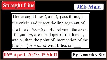 The straight lines l_(1) and I_(2) pass through the origin and trisect the line segment of the....