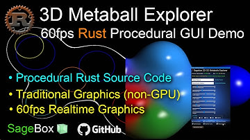 60fps Fluid 3-D Metaball Explorer  | Rust Procedural GUI • GitHub Demo