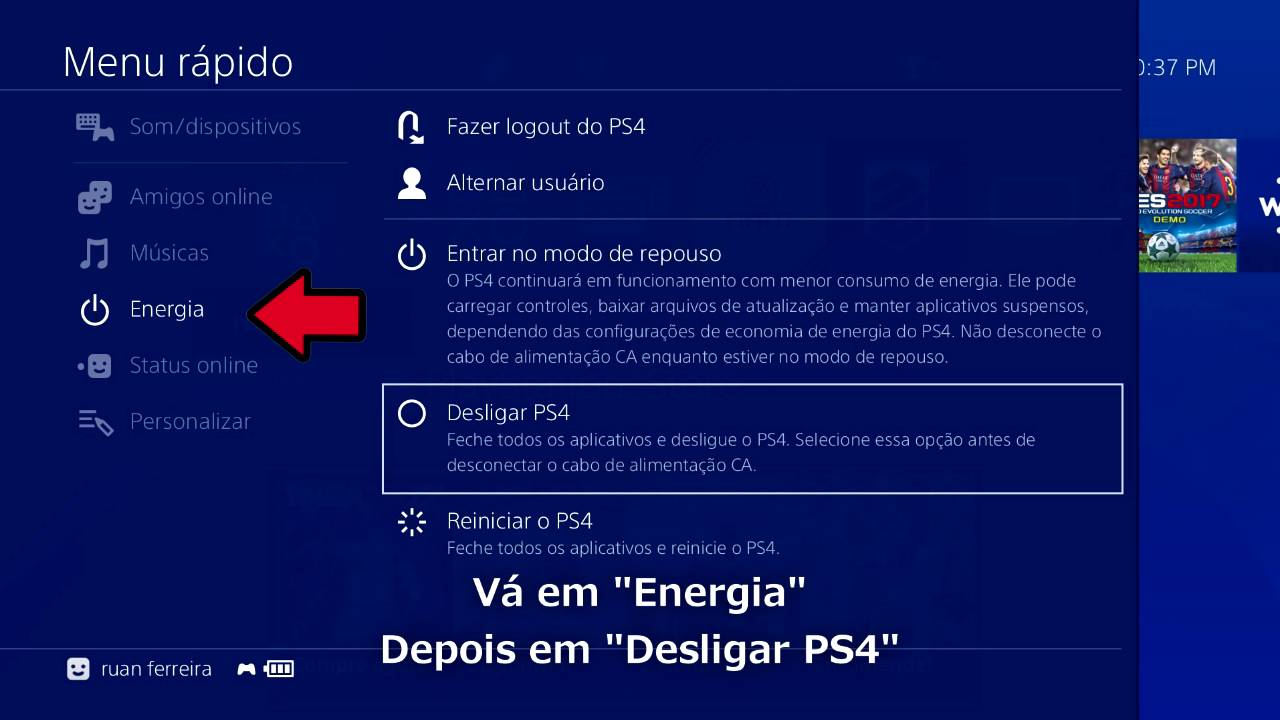 Como Desligar o PS4 - YouTube