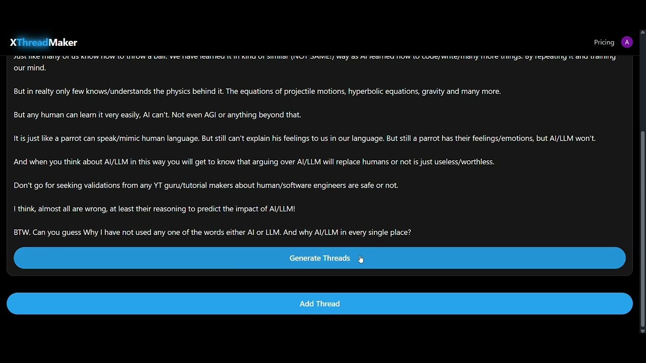 XThreadMaker Demo: Making X threads easier, smarter & faster. - YouTube