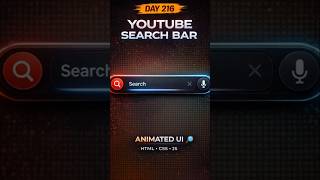 youtube search button animation using HTML CSS and JS|#shorts #coding #programming #webdevelopment