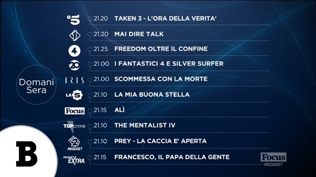 Programmi Di Questa Sera In Prima Serata
