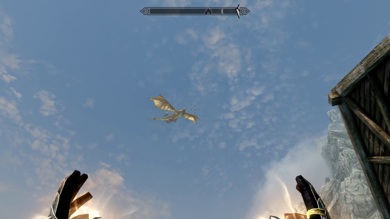 Giant casually riding a dragon Skyrim Special Edition