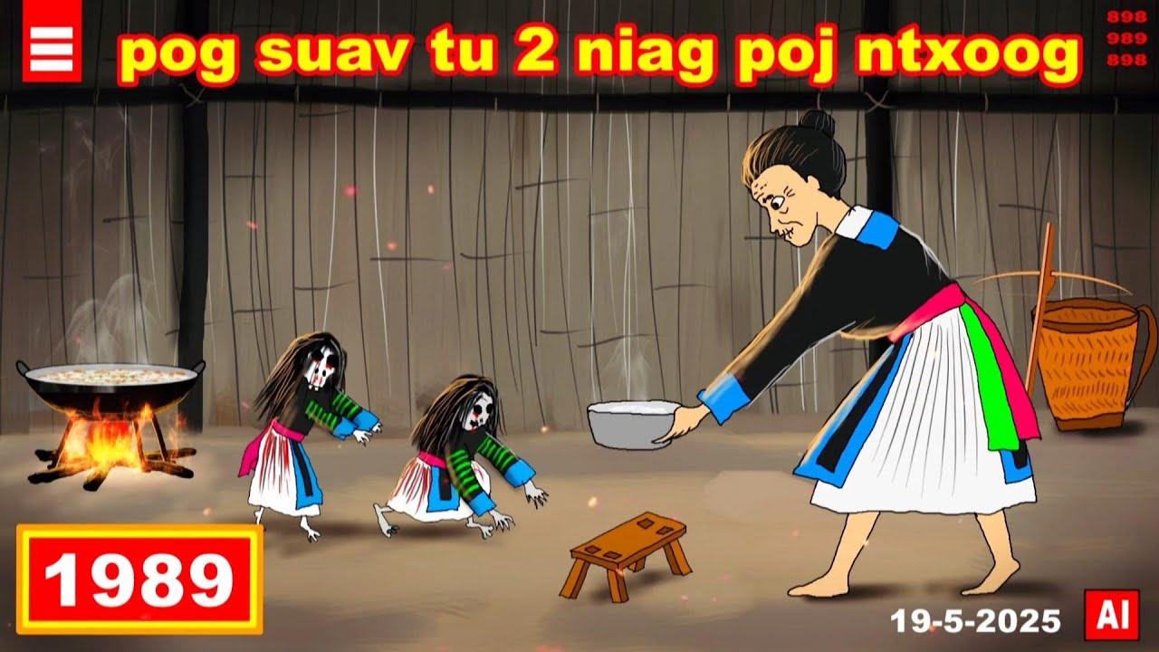 dab hais hmoob - 1989 - 19-5-2025 pog suav tu 2 niag poj ntxoog, ผีฝากยายเลี้ยง, grandma to raise.