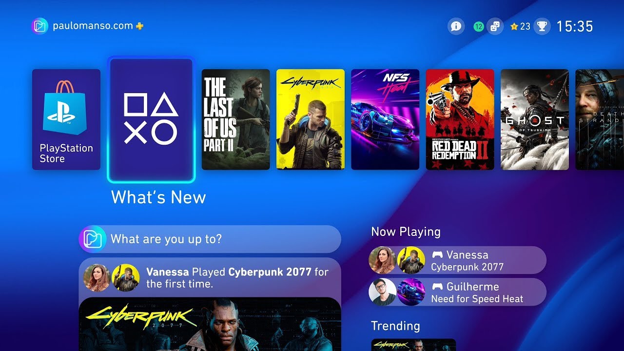 PS5 PlayStation 5 Main Menu YouTube