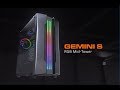 COUGAR 美洲獅 GEMINI S 銀色款 整合式炫彩RGB 類金屬髮絲紋面板 中塔電競機殼 product youtube thumbnail