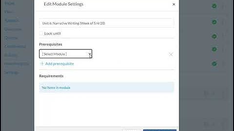 Adding Module Prerequisites in Canvas