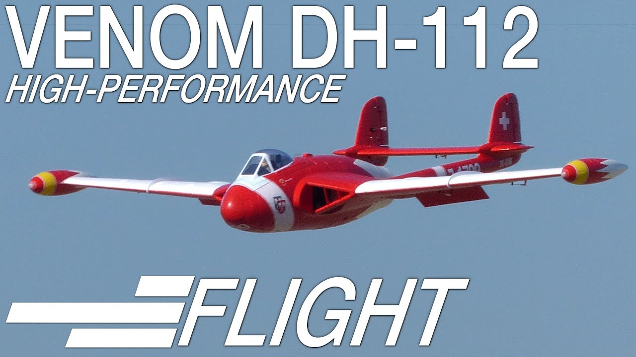 SMOOTH ELECTRIC JET !!! de Havilland DH-112 Venom FIGHTER JET (MotionRC Freewing Swiss 90mm EDF JET)