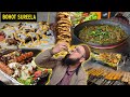 Amazing night street food of lahore  huge setup of sureela tikka corner   agha baba shawarma