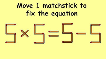 5x5=5-5 Turn this wrong equation into correct | Match stick puzzle #191 | Puzzles with Answer