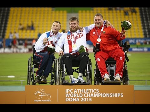 Men's shot put  F33 | Victory Ceremony |  2015 IPC Athletics World Championships Doha