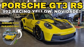 NOVIDADE EM BH!! PORSCHE 911 GT3 RS 992 RACING YELLOW MAIS UM SÁBADO NA RAJA COM FERRARI PARANDO BH!