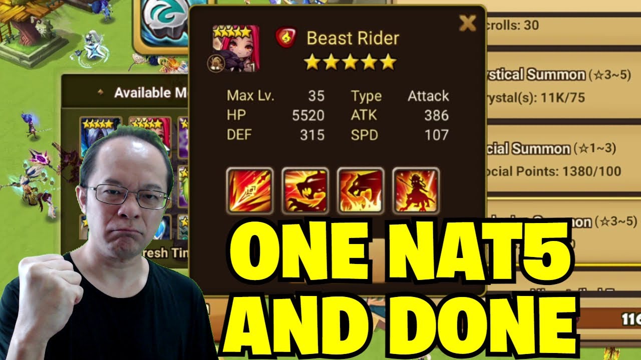 Summoners War HOW MANY STONES SUMMONS DO I NEED TO GET MASHA? YouTube