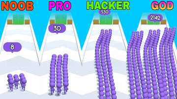 NOOB vs PRO vs HACKER vs GOD in Crowd Snake!