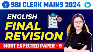 SBI Clerk Mains English 2024 | Most Expected English Paper For SBI Clerk Mains 2024 | By Saba Ma'am