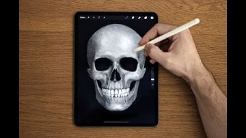 Painting a skull using iPad and Procreate