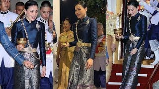 ทรงพระสิริโฉม ‘สมเด็จพระราชินีสุทิดาฯ’ ทรงฉลองพระองค์ในชุดสีน้ำเงิน เสด็จฯ ประกอบพระราชพิธีเฉลิมพระร