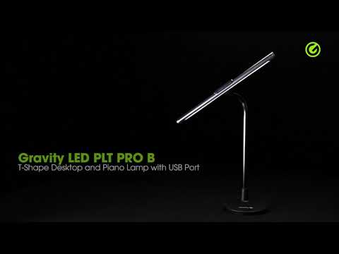 Gravity LED PLT PRO B - T-Shape Desktop and Piano Lamp with USB Port