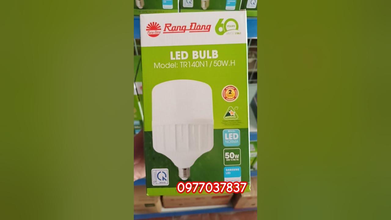 Đèn Led Bulb trụ Rạng Đông, Model: TR140N1/50W.H, 1 màu, đuôi E26, ánh sáng trắng 6500k