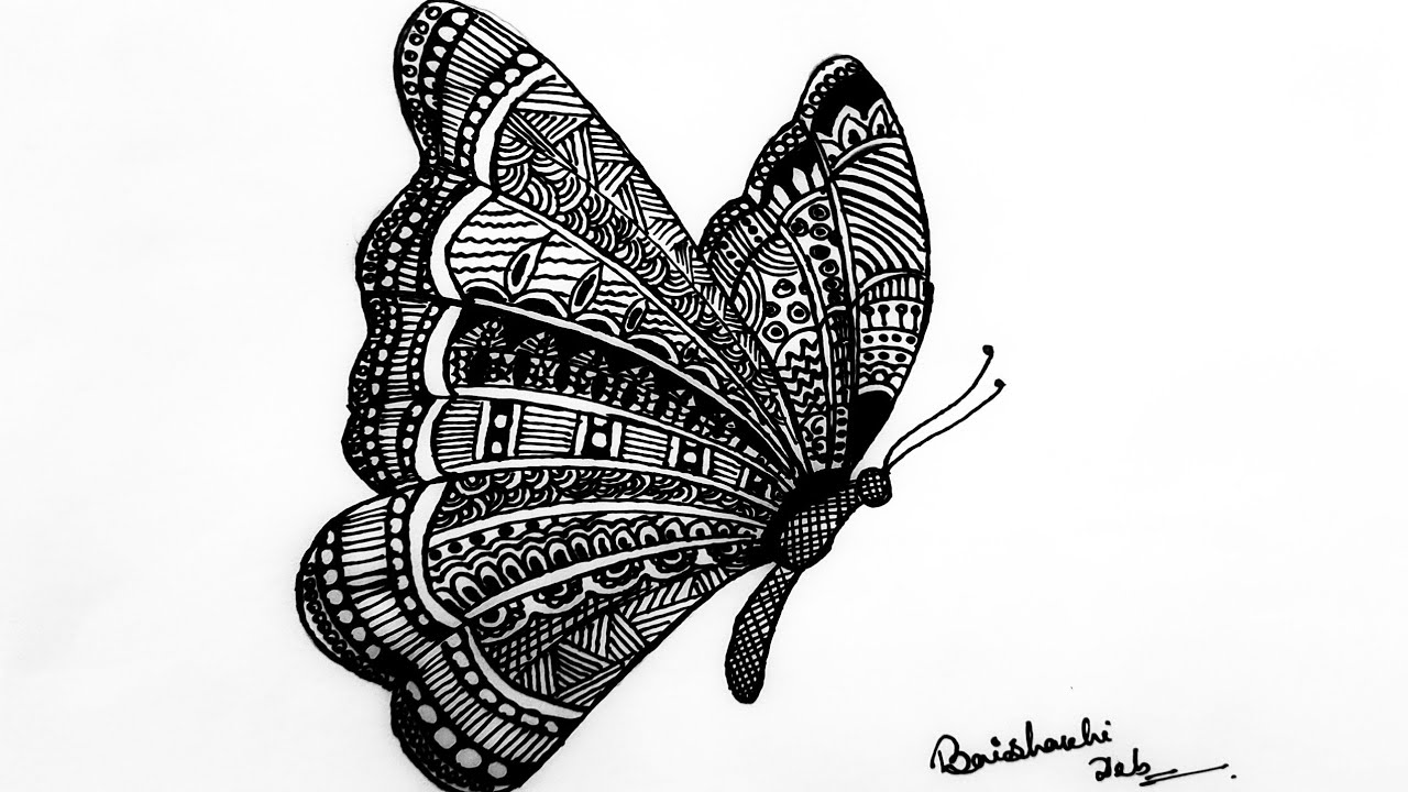 butterfly drawing, how to draw, how to draw butterfly, #easybutterflydrawin...