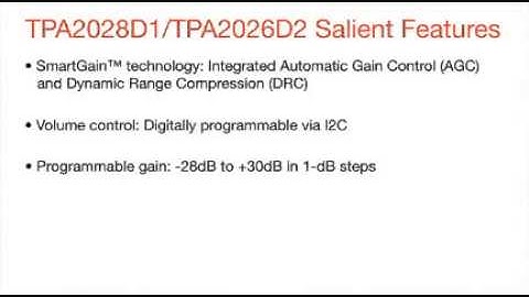 Audio Amp With SmartGain - TPA2028D1 & TPA2026D2