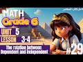 منهج الماث Prim 6 الجديد Unit 5 Lesson 3 4 The Relation Between Dependent And Independent 