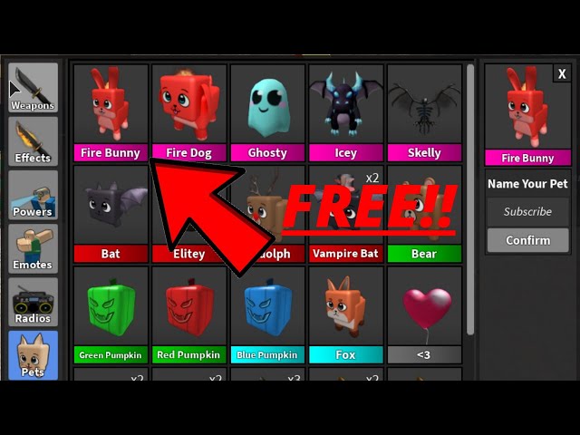 Roblox Murder Mystery 2 Mm2 godly FIRE BUNNY pet