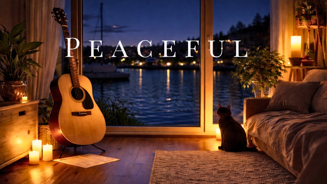 Peaceful Guitar Room at Night | 3 Hours of Calm Guitar Ambient for Relaxation, Study & Reading