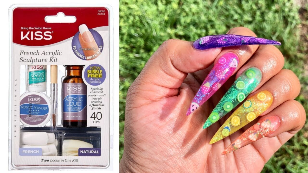 Diy Acrylic Fake Press On Nails At Home Using Kiss Nail Kit No Drill Needed Youtube